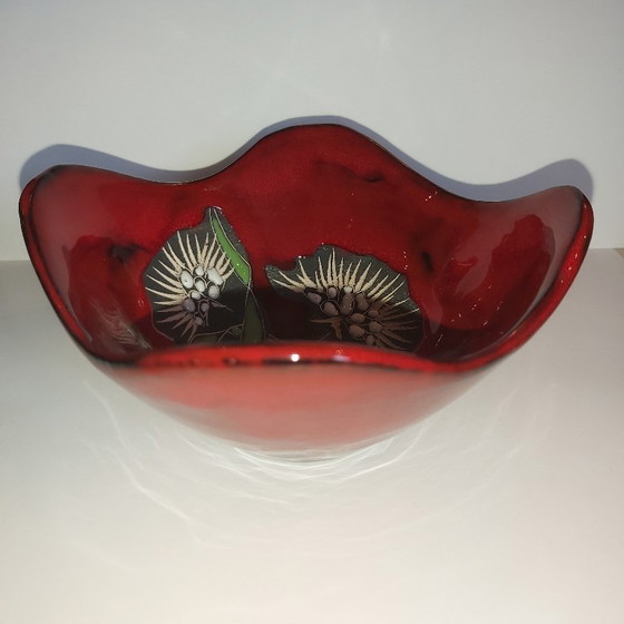 Image 1 of Decoratief Sgraffito schaaltje met Edelweiss motief