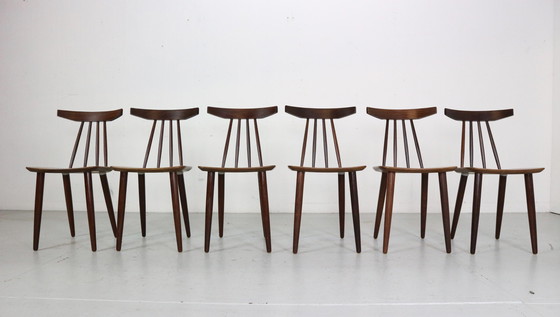 Image 1 of Set di sei sedie da pranzo Poul Volther