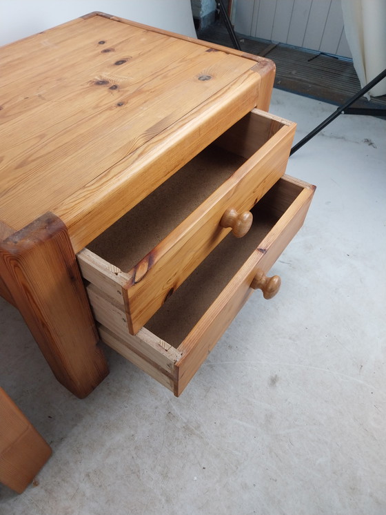 Image 1 of 1 x Set Nachtkastjes/Tafeltjes 1960's Zweeds Grenen