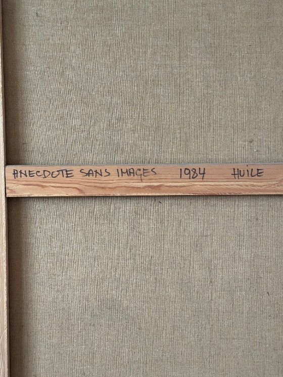 Image 1 of Robert Detheux (1932-2010) Immense painting on canvas from 1984 "Anecdotes without images" 160cm x 120cm