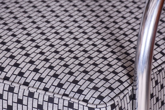 Paar gerestaureerde Bauhaus-fauteuils, van Mücke-Melder, chroom, Tsjechisch, jaren dertig – Metal, Textile (photo 9 of 26)