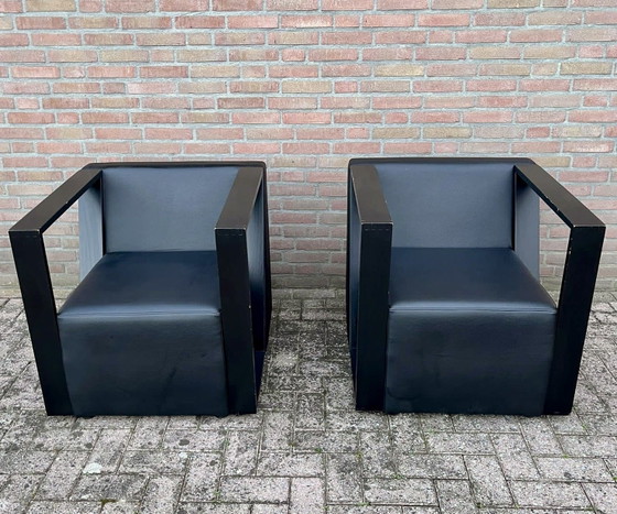 Fauteuils design Mobitec – Ensemble complet de 3 – dont 1 neuf – Leather (photo 4 of 10)