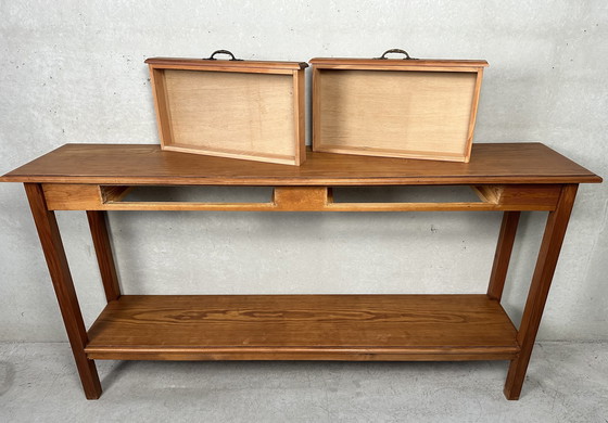 Image 1 of XL Wall Table or Console - Pitchpine