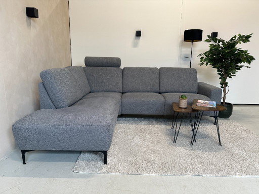 Sofá esquinero azul/gris de 250x215 cm.