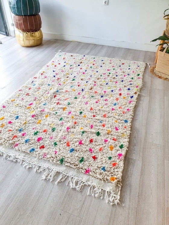 Image 1 of Tapis en laine pure fait main artisanale taille 150/250 cm