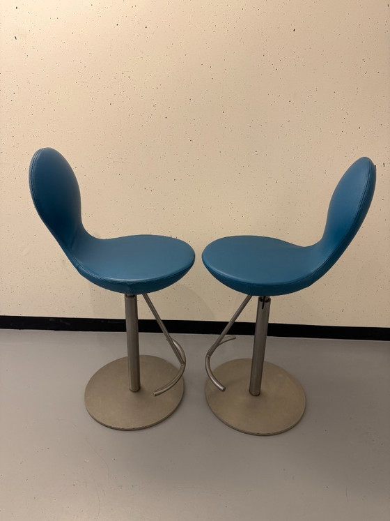 2x Varier Eight (Stokke) Bar Krukken – Varièr, Barkrukken, Leather, Metal (photo 4 of 7)