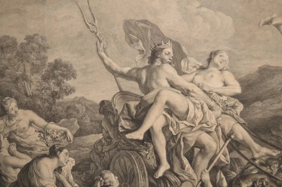 Grabado del siglo XVIII tardío según Charles De La Fosse, de Louis-Simon Lempereur, El Rapto de Proserpina (photo 5 of 11)