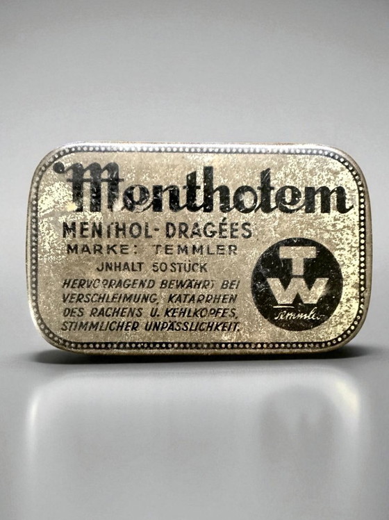 Image 1 of Original Menthotem tin box from the 1940s