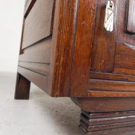 Art Deco nightstand with marble top, 1930s, Wood, Beige (photo 18 of 24)