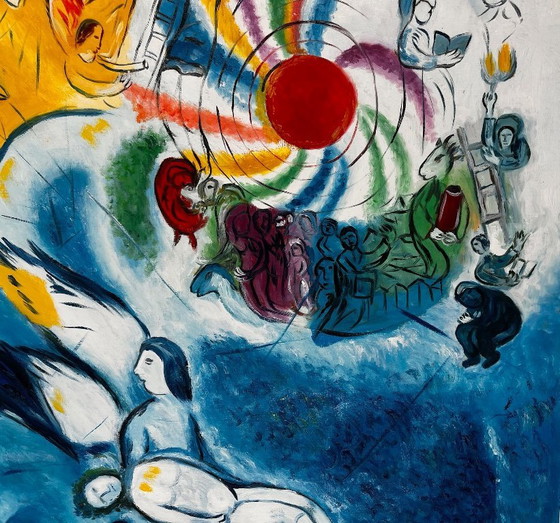 Image 1 of Marc Chagall - La Création de l'Homme - Oil on canvas (rolled)