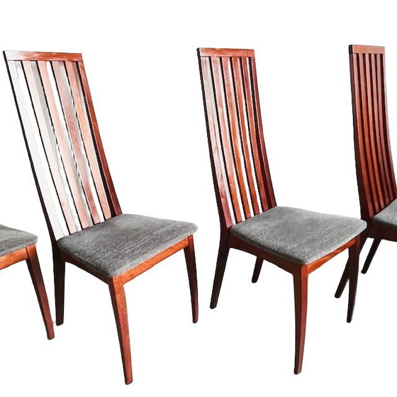Image 1 of Quattro sedie da pranzo di design danese di metà secolo in teak grigio, anni '70