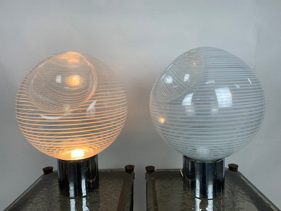 Image 1 of Pair of Glass Table Lamp by Gino Vistosi for Vistosi, 1960s