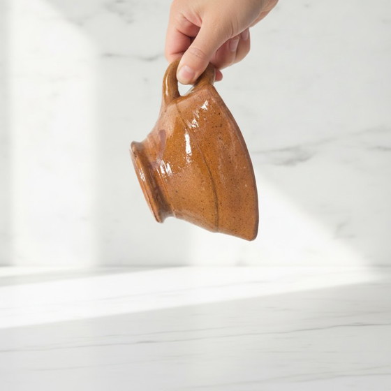 Image 1 of Ciotola per stufa a pedale/testa di fuoco olandese antica – Terracotta smaltata – XVIII secolo
