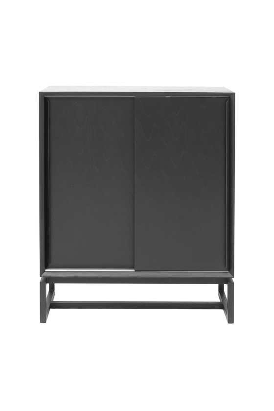 Image 1 of Mobiletto con ante scorrevoli in stile scandinavo nero