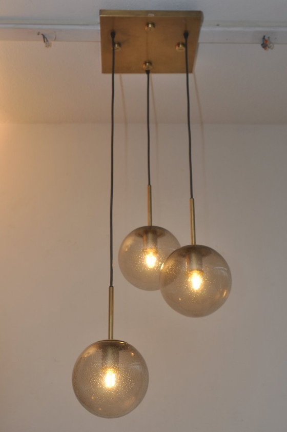 Image 1 of Peill und Putzler Kronleuchter aus 70er Jahren mit Blasenglas