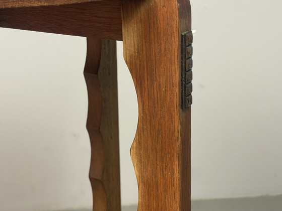 Art Deco eikenhouten decoratieve bijzettafel/plantenstandaard, jaren 1930. Ref.: CT1004 – Wood (photo 7 of 15)