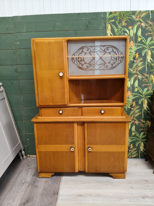 Buffetschrank im Vintage-Art-Deco-Stil – buffetkasten, Glass, Wood