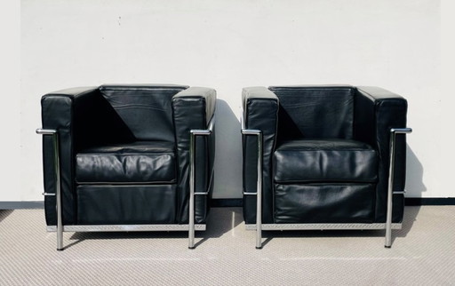 Paar van fauteuils LC2 type # Le Corbusier # Vintage