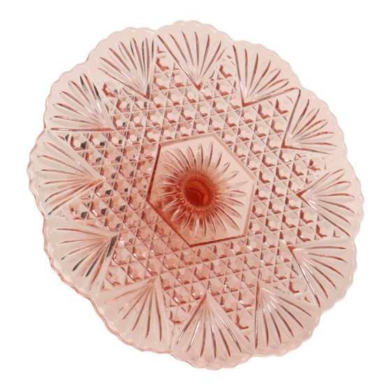 Image 1 of Plato para pastel Rosaline rosa estilo Art Déco