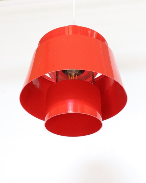 Vintage Danish red Pendant lamp Jørn Utzon – Metal (photo 3 of 9)