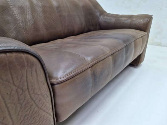 Canapé deux places DS 44 en cuir marron Buffalo de De Sede – Canapés 2 places, Leather (photo 13 of 15)