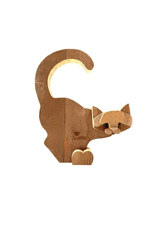 Image 1 of Bottega Michelangeli, Scultura in legno di gatto, Orvieto Italia anni '70