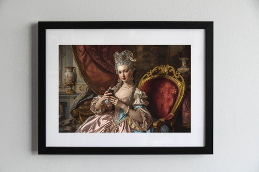Printed and framed photograph / limited edition / Baroque style / decorative frame