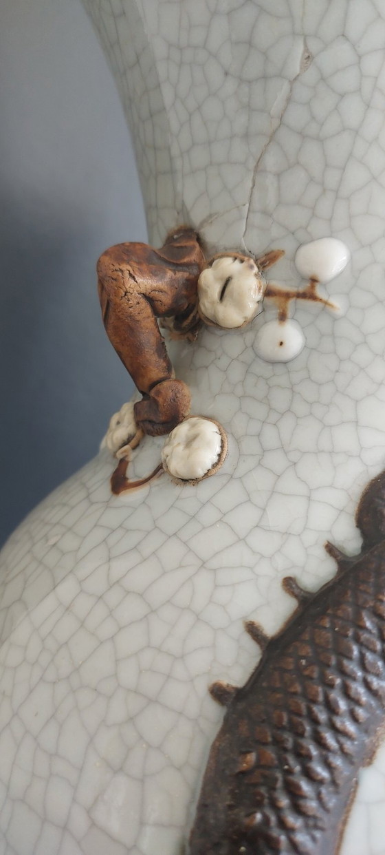 Image 1 of Große Vase aus Craquelé-Ware aus Nanking, 19.