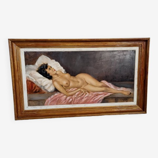 nude oil in canvas, Lafont