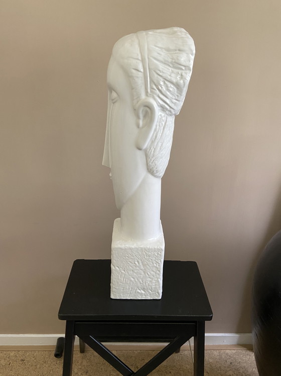 Image 1 of Buste beeld à la Modigliani, Brancusi en Afrikaanse beeldhouwkunst 