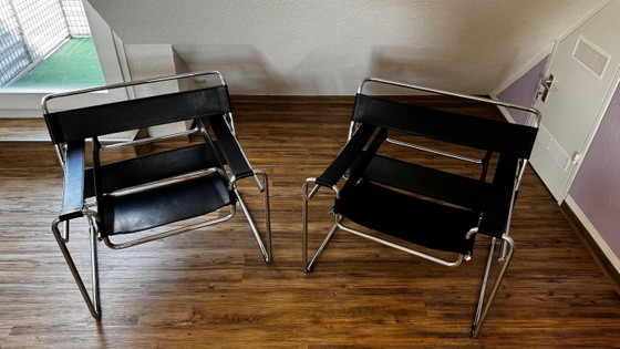 Image 1 of 2 originele Knoll Wassily-stoelen | Marcel Breuer, jaren 80