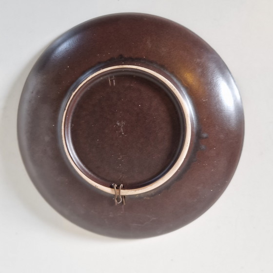 Image 1 of Jaren 70 keramiek wandbord lava glazuur schaal