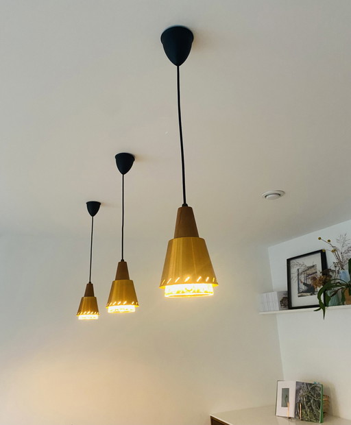3x Lámpara colgante danesa vintage