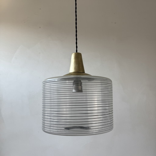Ancienne Suspension en Verre 1960 Vintage