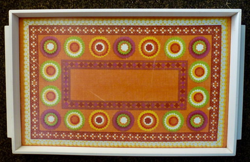 2x Vintage trays made of plastic, can also be used as wall decoration.