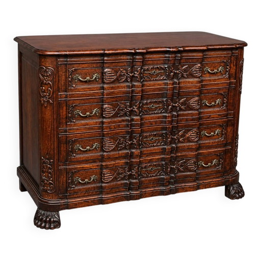 Luxueuze, gebeeldhouwde commode in neorenaissancestijl. – ladekasten, Wood