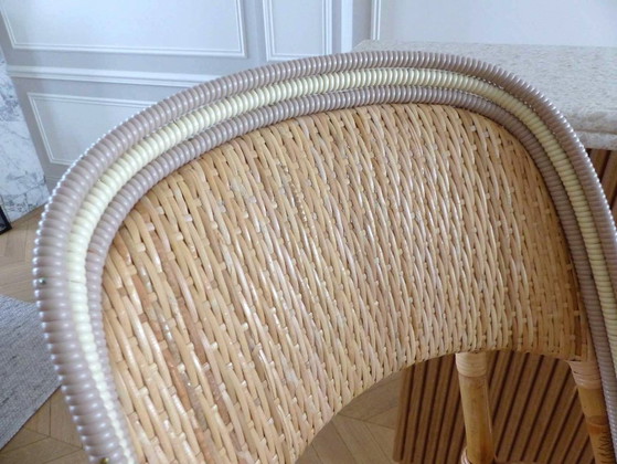 Image 1 of Set van 3 Maison Louis Drucker bistrostoelen in licht Manila-rotan.