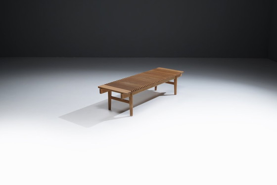 Image 1 of PP JH 589 houten bank - salontafel van Hans J Wegner voor PP Møbler (Hansen)