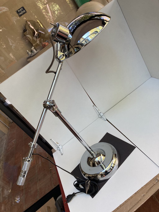 Lámpara de interior articulada cromada vintage de los años 90