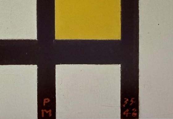 Image 1 of Piet Mondrian: „Rhythmus der schwarzen Linien“, signiert in der Platte.