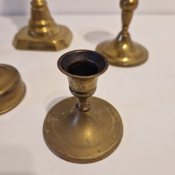 Image 1 of Set di candelieri vintage in ottone e rame