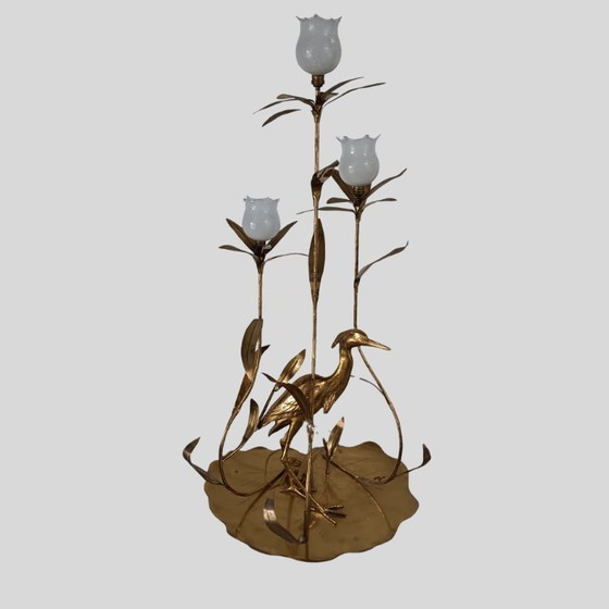 Image 1 of Citone Oggi messing vloerlamp met reiger en bladvormige armen