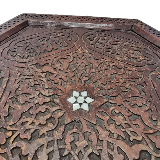 Image 1 of Antiek Syrisch Bijzettafeltje Met Parelmoer, Begin 20e Eeuw