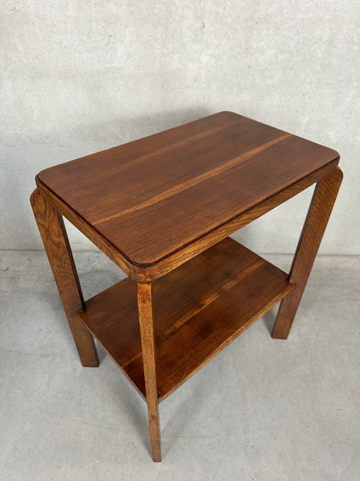 Art Deco side table - oak
