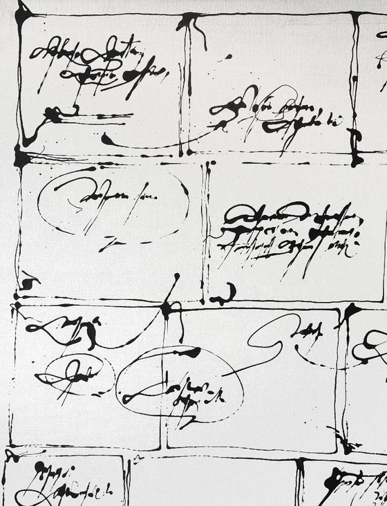 Image 1 of Robert Detheux (1932-2010) Immense painting on canvas from 1984 "Anecdotes without images" 160cm x 120cm