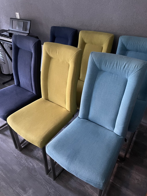 6x Henders And Hazel Marlene Chairs – Henders & Hazel, eetkamerstoelen, polished steel, Textile (photo 2 of 6)