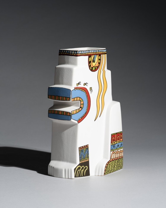 Image 1 of RARE Rosenthal Javier Mariscal Serie "Leones" Vase Postmodern Graphic