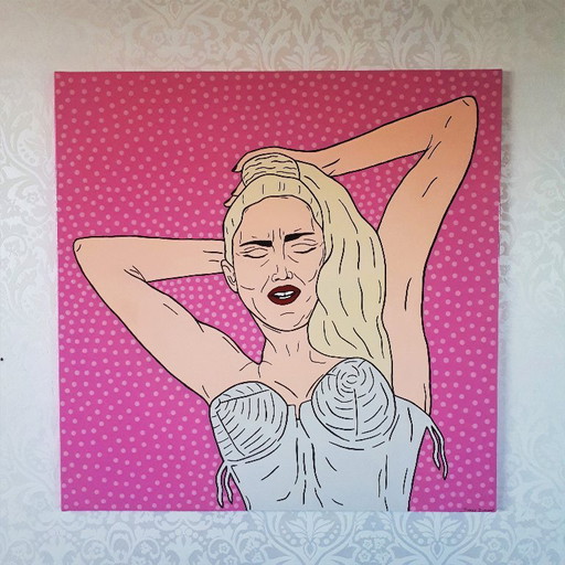 Frances Eckhardt - 90x90 pop art Madonna painting hand-painted artwork modern