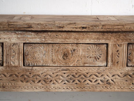 Antique carved console table in elm wood – China, circa 1930 – Iron (photo 31 of 40)
