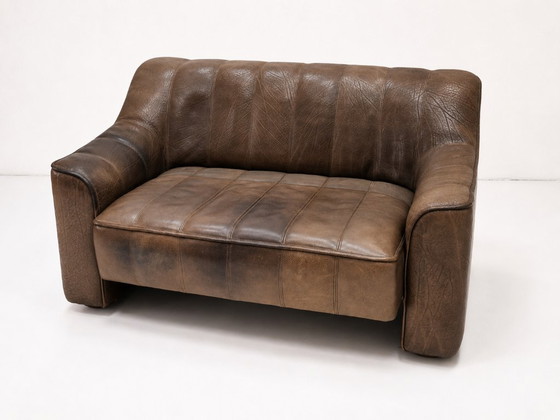 Canapé deux places DS 44 en cuir marron Buffalo de De Sede – Canapés 2 places, Leather (photo 6 of 15)